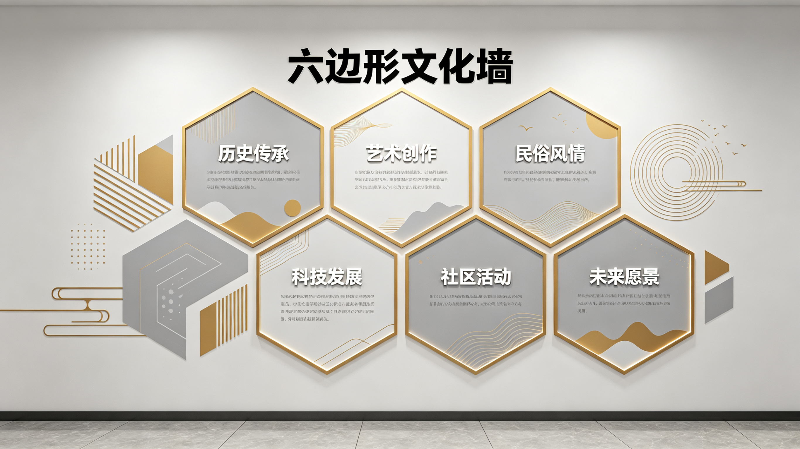 樟树企业文化墙 | 六边形信息美学